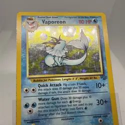 Vintage Vaporeon Pokemon Card Jungle Set #12 Authentic WOTC MP Holo 1999 OG - Image 4