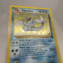 Vintage Vaporeon Pokemon Card Jungle Set #12 Authentic WOTC MP Holo 1999 OG - Image 5