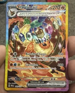 Pokemon TCG Flareon EX Prismatic Evolutions 146/131 Sir Illustration Rare Card - Image 1