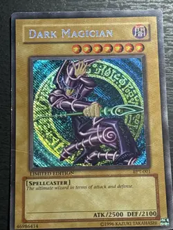 Dark Magician BPT-001 Secret Rare Yu-Gi-Oh Card Reverse Foil Misprint Played HP - Image 1