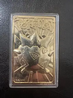 Vintage 1999 Burger King Pokemon 23K Gold Plated Togepi Trading Card - Image 1