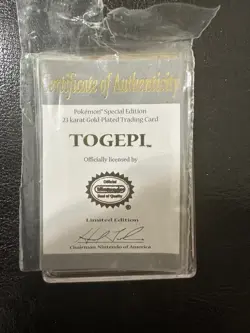 Vintage 1999 Burger King Pokemon 23K Gold Plated Togepi Trading Card - Image 2