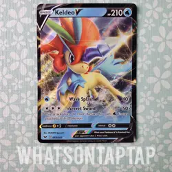 Pokemon Card Keldeo V 053/202 Ultra Rare Sword Shield Base Singles LP - Image 1