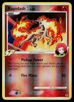 Pokemon Card - Rapidash E4 Rising Rivals 47/111 Uncommon Reverse Holo - Image 1
