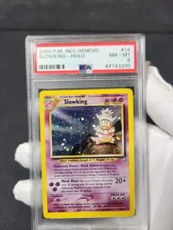 2000 Pokemon Neo Genesis Slowking Holo #14 PSA 8 Near Mint Graded Pokemon Card - Image 2