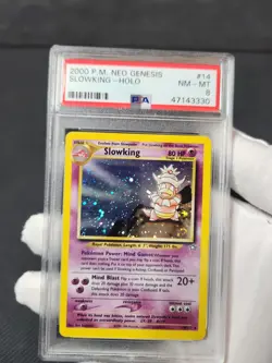 2000 Pokemon Neo Genesis Slowking Holo #14 PSA 8 Near Mint Graded Pokemon Card - Image 3