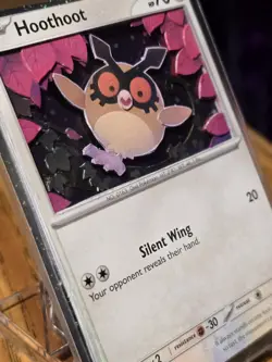 Hoothoot 126/162 3D Custom Handmade Pokemon Card Art Scarlet & Violet Promo Holo - Image 1