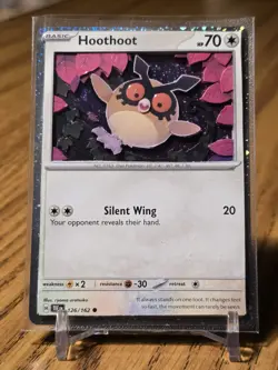 Hoothoot 126/162 3D Custom Handmade Pokemon Card Art Scarlet & Violet Promo Holo - Image 2