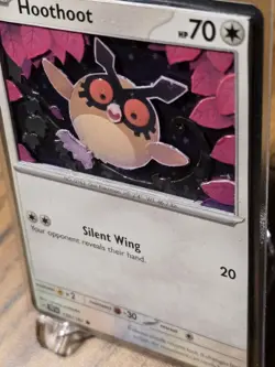 Hoothoot 126/162 3D Custom Handmade Pokemon Card Art Scarlet & Violet Promo Holo - Image 3