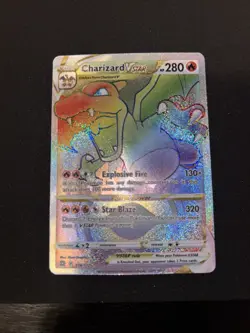 Pokemon TCG Charizard VSTAR Rainbow Secret Rare Card Brilliant Stars 174/172 - Image 1