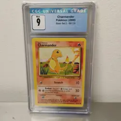Pokemon TCG Charmander Base Set 2 Card 69/130 Regular CGC 9 - Image 1