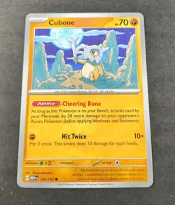 Pokemon 151 Cubone Common Card 104/165 NM - Image 1