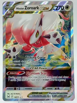 Pokemon TCG Hisuian Zoroark VSTAR 147/196 Ultra Rare Holo - Image 1