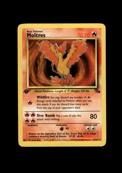 1999 Pokemon Fossil 1st Ed: # 27 Moltres NR-MINT - Image 1
