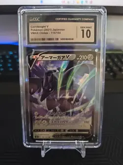 Corvknight V 115/184 Ultra Rare VMAX Climax Japanese Pokemon CGC 10 Gem Mint - Image 1