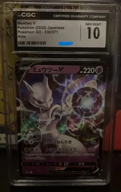 Pokemon TCG Mewtwo V (2022) Japanese Pokemon Go 030/071. CGC Gem mint 10 - Image 1