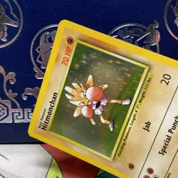 Hitmonchan Base Set Holo Unlimited Rare Pokemon TCG Card 7/102 MP - Image 3