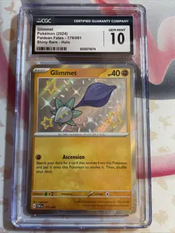 GLIMMET Paldean Fates Shiny Rare Holo #179 CGC 10 Gem Mint Pokemon - Image 1