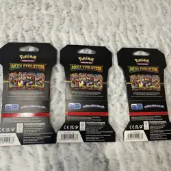 Pokemon TCG Mega Evolution Sleeved Booster Pack Lot of 3 - Image 2