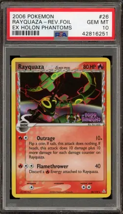 Pokemon Rayquaza EX Holon Phantoms Reverse Holo Rare #26 PSA 10 Gem Mint - Image 1
