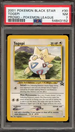 Pokemon Togepi League Black Star Promo #30 PSA 7 - Image 1