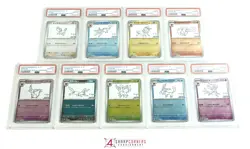 2023 POKEMON SV PROMO YU NAGABA X PCG CAMPAIGN EEVEELUTIONS PSA 10 FULL SET OF 9 - Image 1