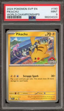Pokemon Pikachu 2024 World Championships Promo SVP EN 190 PSA 9 Mint - Image 1