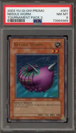 Yu-Gi-Oh! Needle Worm Tournament Pk. 3 Ultra Rare Promo TP3-001 PSA 8 - Image 1