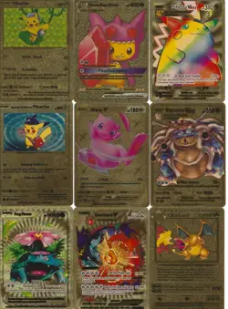 Lot Of 13 Gold Foil Pokemon Trading Cards (Unofficial Fan Art Cards/Gamefreak) - Image 1
