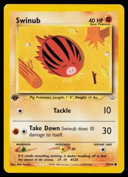 Swinub 57/64 Common Neo Revelation 1st Edition Pokemon Card - Image 1