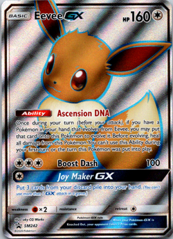 Pokemon Card - Eevee GX SM242 Sun & Moon Black Star Promo Full Art SM Holo - Image 1