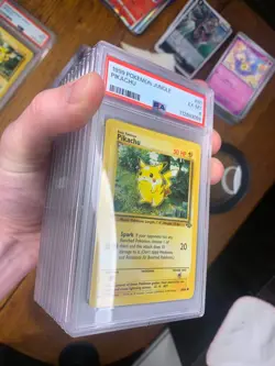 Lot of 10 Pokemon Jungle Graded Cards Pikachu + Commons and Uncommons PSA 6-9 - Image 1