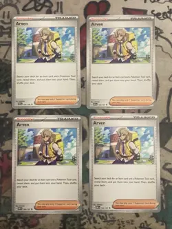 4x Arven 186/197 SV03: Obsidian Flames Playset Trainer Cards Pokemon TCG - Image 1
