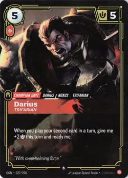Riftbound Darius Card Origins OGN 027/298 League Of Legends English - Image 1