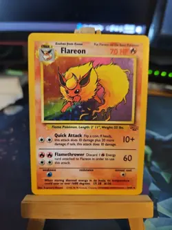 Pokemon TCG Flareon Jungle Holo Rare Card 3/64 LP Condition - Image 1