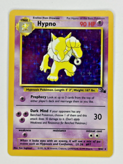 Pokemon TCG Hypno Holo Rare 8/62 Fossil 1999 WOTC Unlimited Card LP/NM Condition - Image 1
