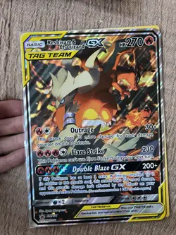 Pokemon Reshiram & Charizard GX Alt Art SM201 Jumbo Card Holo NM/M 🔥 - Image 1
