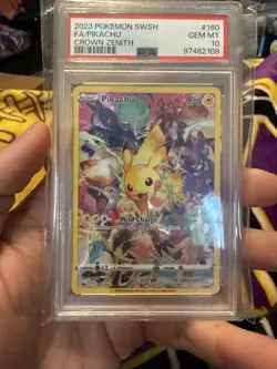 Pokemon Pikachu TCG Crown Zenith Full Art Secret Rare Card 160/159 PSA 10 - Image 1