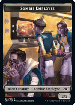ZOMBIE EMPLOYEE TOKEN x4 mtg NM Unfinity - Image 1