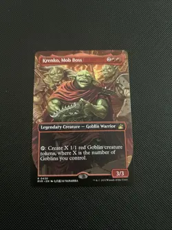 Krenko, Mob Boss Borderless Anime Ravnica Remastered Goblin NM MTG - Image 1