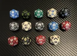 Lot of 14 Magic the Gathering 20 Sided Dice D20 Spindown Life Counter MTG - Image 1