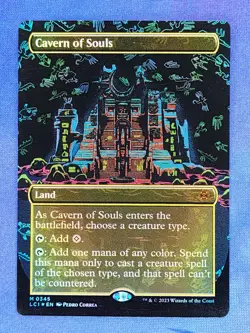 1x FOIL BORDERLESS ALT ART Cavern of Souls, NM, LCI, Magic: the Gathering, MtG - Image 1
