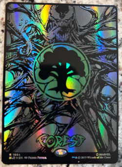 MTG Forest✨RAISED FOIL✨ Mana Symbiote Venom Land Spider-Man Secret Lair HOT!!! - Image 1