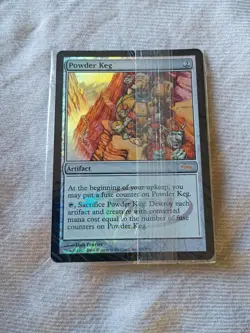 Powder Keg Foil DCI Promo Artifact 2004 MTG Player Reward's Factory SEALED - Image 1