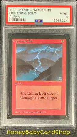 MTG Limited Edition Alpha 1993 Lightning Bolt PSA 9 Mint Old School 93/94 - Image 1