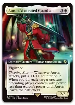Auron, Venerated Guardian (Extended Art) #130 (Foil) NM Final Fantasy Magic MTG - Image 1