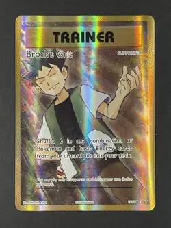 FULL ART Brock's Grit ULTRA RARE 107/108 Evolutions Holo Foil Pokemon Trainer MP - Image 1