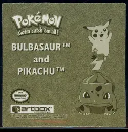 Bulbasaur & Pikachu R11 Pokemon 1999 Artbox Series 1 Gold Sticker Vintage Rare - Image 4