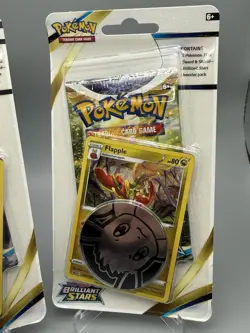 Brilliant Stars Eevee/Flapple Lot of 2 Single pack Checklane Blister Set Booster - Image 4