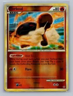 Pokemon TCG Torkoal 25/95 Unleashed Reverse Holo LP - Image 1